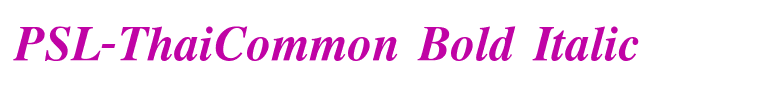 PSL-ThaiCommon Bold Italic